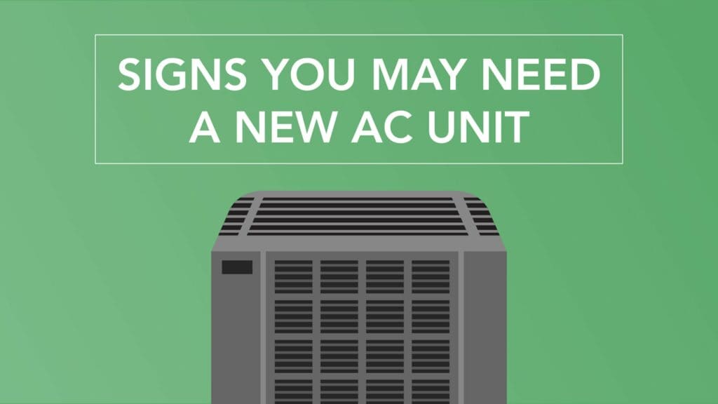 This picture displays the signs that you may need a new AC unit.